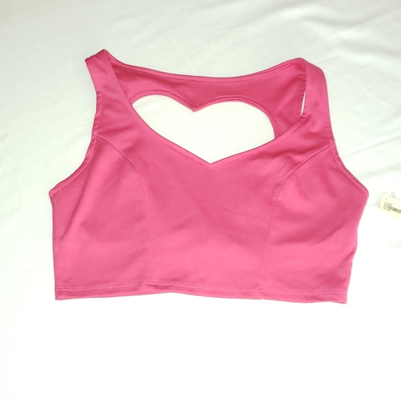❤3/10❤Pink crop top heart back - Picture 1 of 5